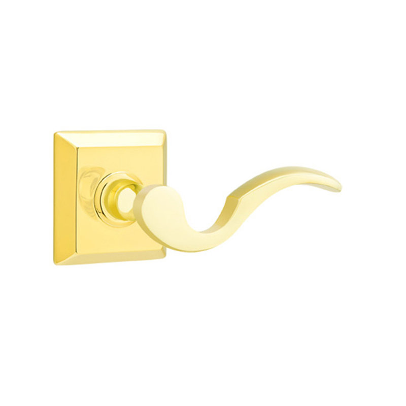 Poignée de porte avec rosette Cortina, Gauche, Laiton brillant