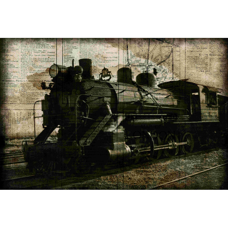 Newprint Train - Impression sur toile tendue, H 32 po x l 48 po