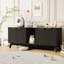 Enceinte de litière pour chat pour 2 chats, meubles de litière cachée avec tapis de litière pour chat, grande maison pour animaux de compagnie avec chambre double, table d'appoint en bois pour meuble télé, noir-130373368