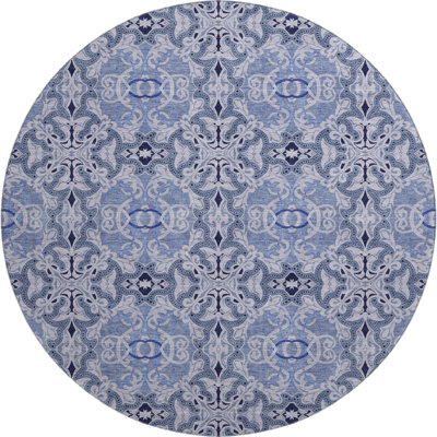 Premium Machine Washable Prisco Blue Rug