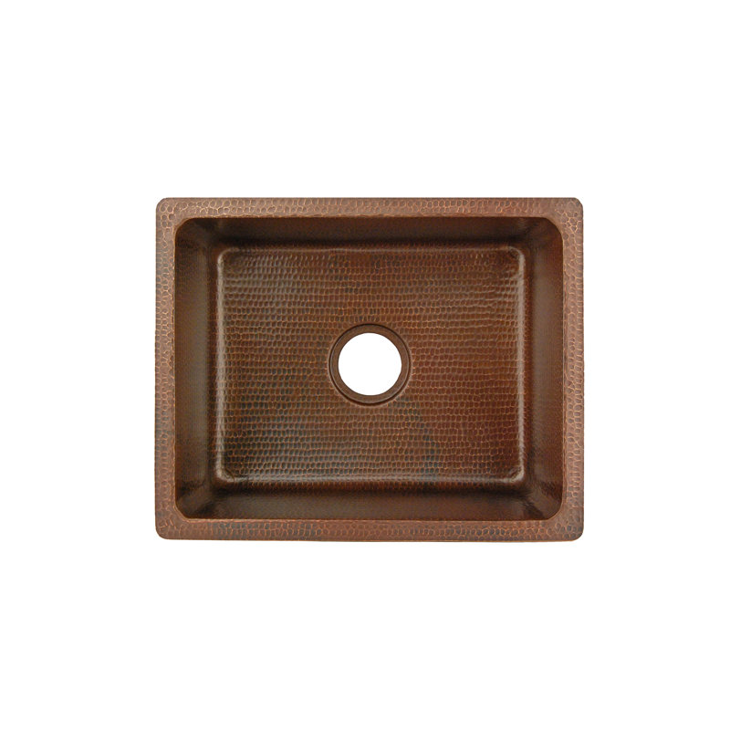 20" Hammered Copper Kitchen/Bar/Prep Single Basin Sink