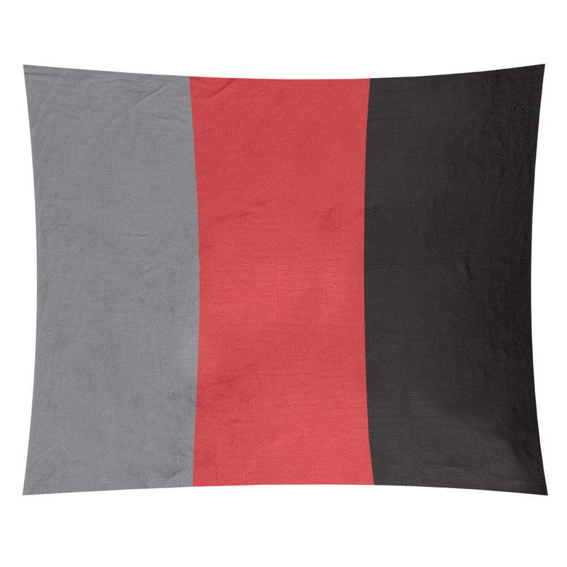 Tapisserie en polyester Carolina, H 27,5 po x l 37,5 po, Gris mat / rouge / noir