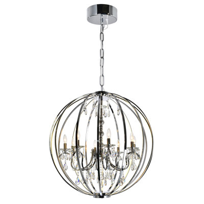 Lustre en chrome 34 po pour salle à manger, cage d'escalier, salon - compatible 8 lumières DEL avec culot E12