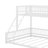 Twin XL Over Queen Floor Bunk Bed Frame With Ladder And Safety Guardrails-1437795946