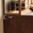 Nut-brown + Black Rectangular Solid Wood + Iron with 3 drawers desk-399770618