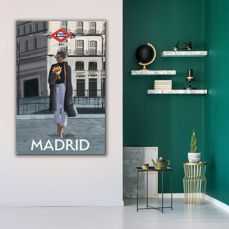 "Epic Graffiti" Girl In Madrid "par Omar Escalante, art mural sur toile, H 60 po x l 40 po x P 1,5 po