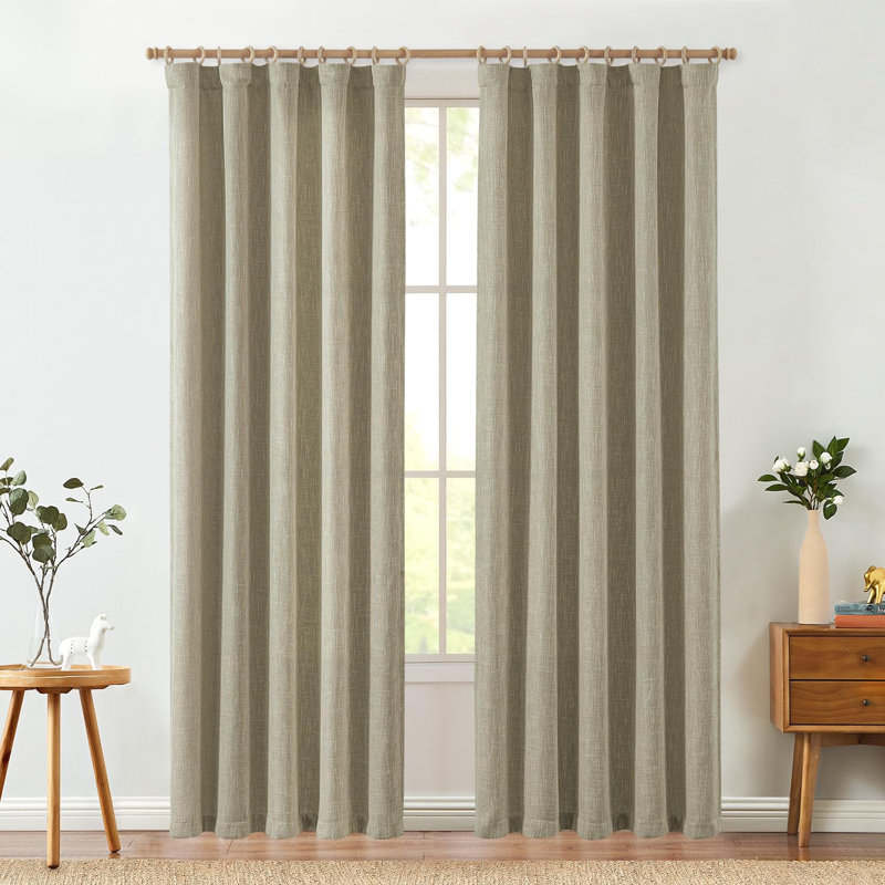 Rideaux en toile de jute, Beige, L 50 po x L 84 po