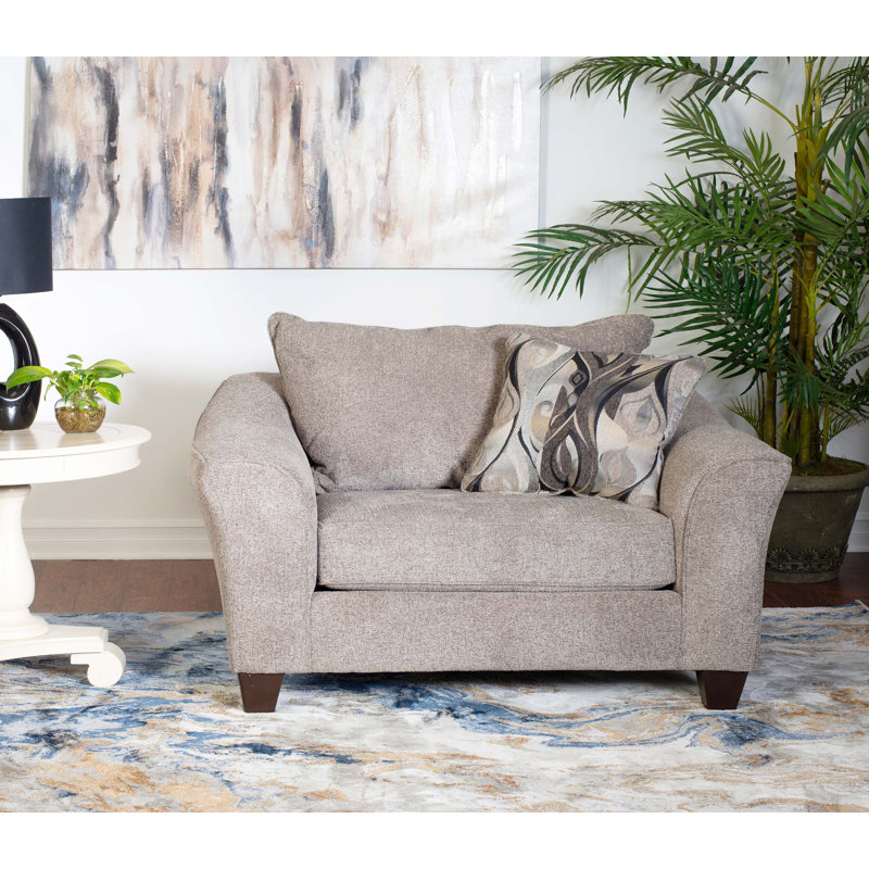 Chaise avec accoudoirs en tissu Camero, Gris
