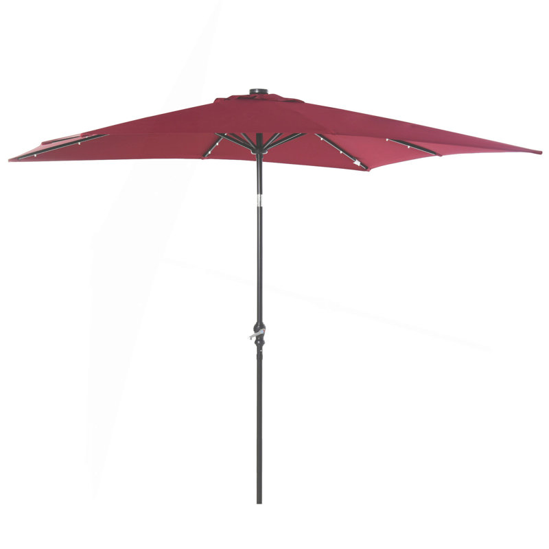 Parasol solaire Sun, parasol de patio éclairé, Rouge