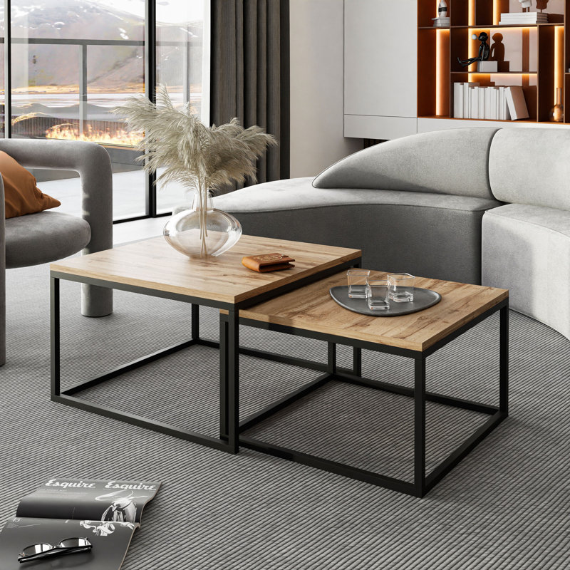 Couchtisch Ahlers, 46cm H x 70cm L x 70cm W, Chrome/Chrome