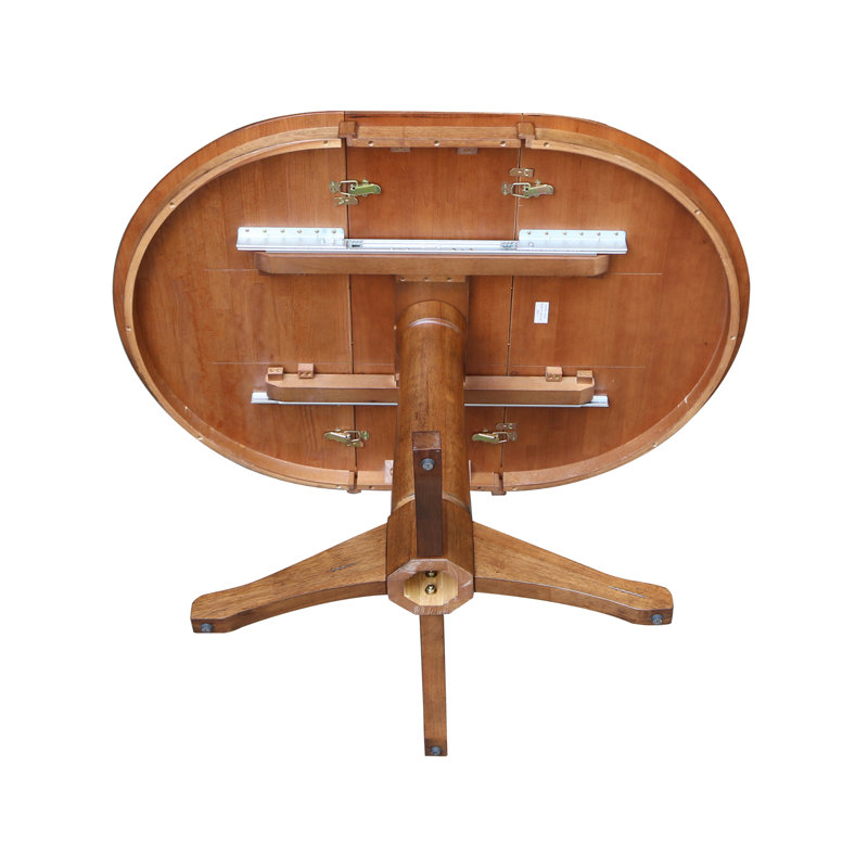 Ikuko Extendable Solid Wood Dining Table, Distressed Oak