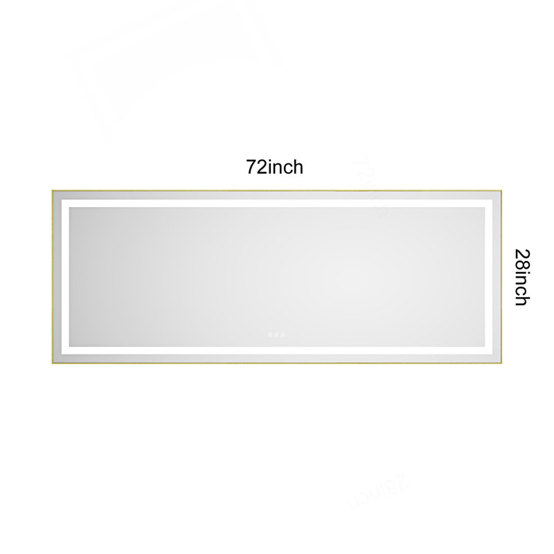 Miroir de salle de bain 72 "x 28" avec avant et rétroéclairage