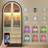 73 Inch Tall Arched Storage Cabinet With Doors Arched Pantry Led Lighted Display Cabinet Bookshelf