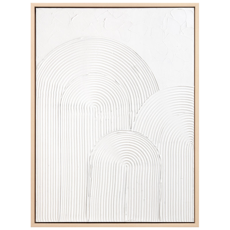 "Arc Harmony", art mural sur toile encadré blanc très texturé