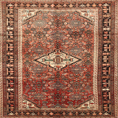 Tapis brun/noir/beige traditionnel