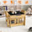 3-in-1 Kids Activity Table Set with Detachable Blackboard and Built-in Storage
