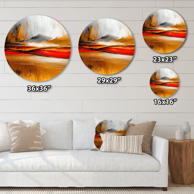 Beachdale - reproduction d'art traditionnelle en métal doré, H 29 po x l 29 po