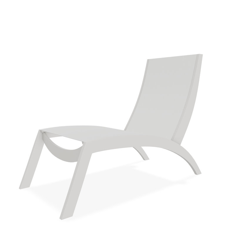 Dune Sling Marine Grade Polymer Stacking Hydro-Lounge Chaise, White, Snow