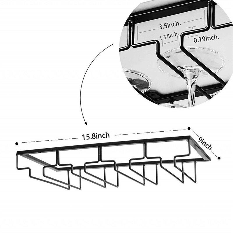 Bernaldino Wine Glass Rack, Black