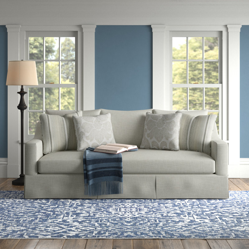 Carlin 88'' Square Arm Sofa with Reversible Cushions, Nomad Snow Crypton®