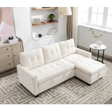 Serita 76.80'' Sleeper, Sofa Bed, L-Shape Sofa with Storage Chaise