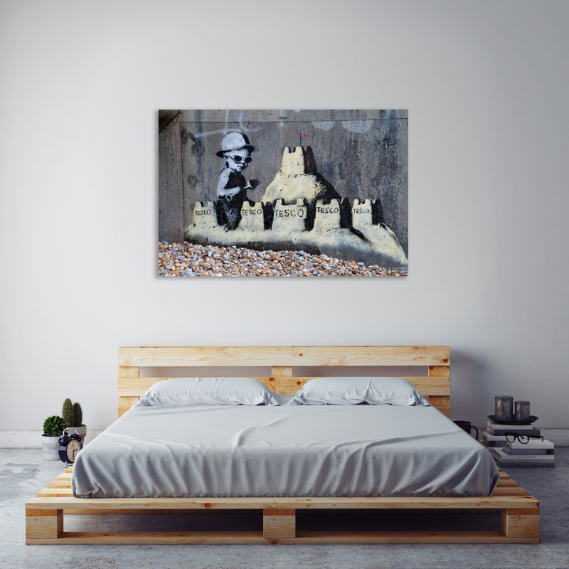 Tesco Castle by Banksy - Wrapped Canvas Print, 81 cm H x 122 cm W x 3 cm D