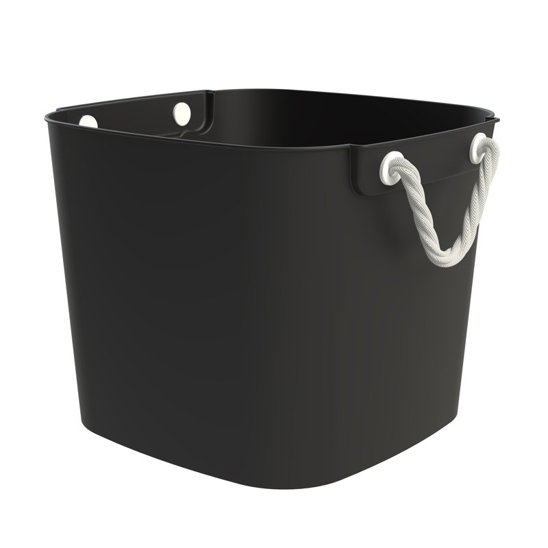  42 Qt Flexi Tub, Versatile Storage Tote, Home Organizer, Black 4 Pack, Black
