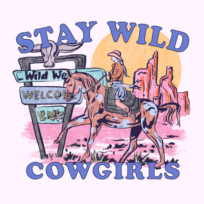 Stay Wild Cowgirl I 1 Piece Wrapped Canvas Wall Art