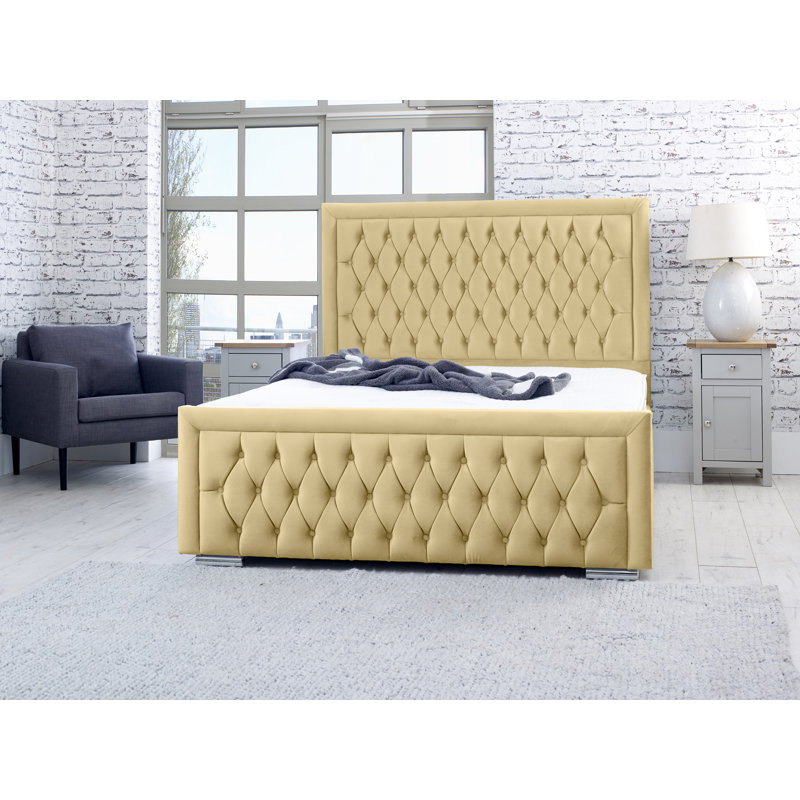 Kaori Upholstered Bed, Beige, Double (4'6)