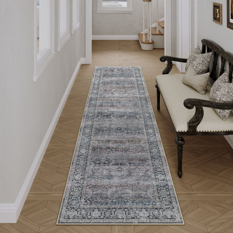 Tapis gris clair Luthien, Tapis de couloir 2 pi x 8 pi