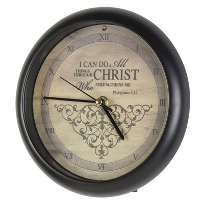 Traditional Roman Numeral Plastic / Acrylic Electric Tabletop Clock in Black/Light Brown