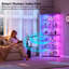 Vitrine d'angle moderne avec éclairage RVB contrôlé par l'application et tablettes en verre - Grande armoire vitrée avec serrure-960837780