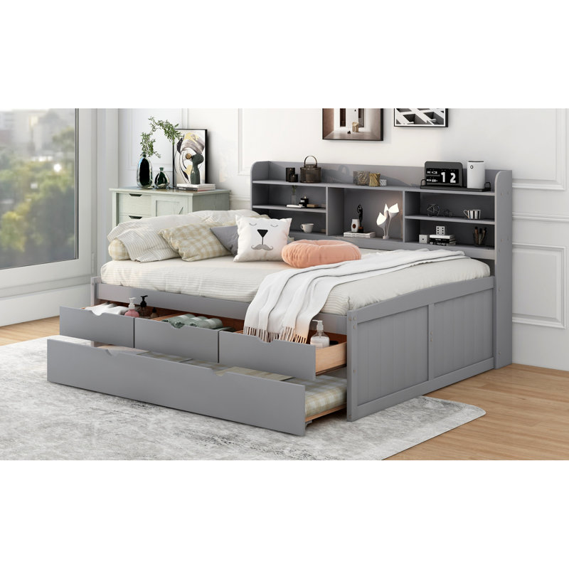 Lit capitaine double en bois avec rangement de style classique pour les maisons peu encombrantes