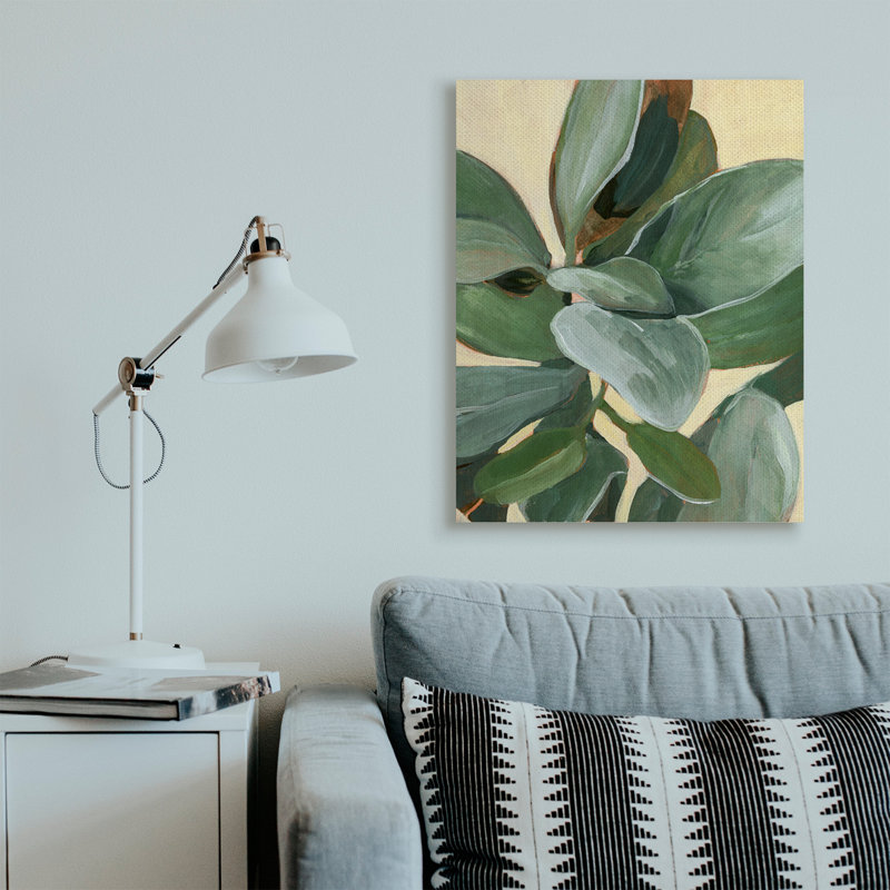 Étude de plantes en pot feuilles vertes, Toile tendue, H 40 po x l 30 po