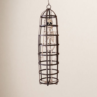 HALLOWEEN SKELETON IN A CAGE