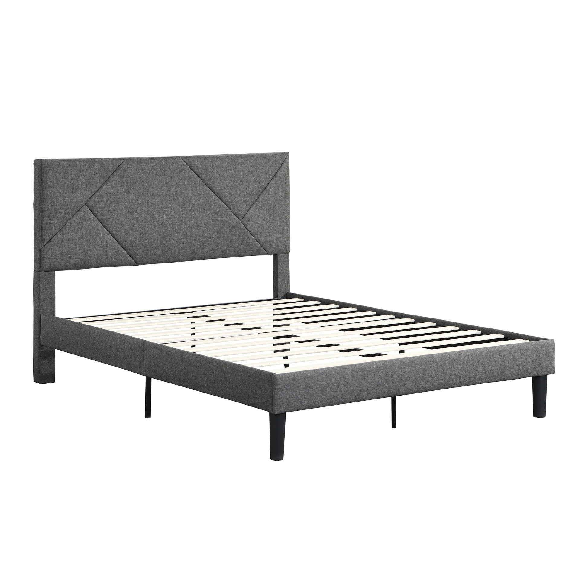 Ebern Designs Queen Size Upholstered Bed Frame - Headboard & Mattress ...