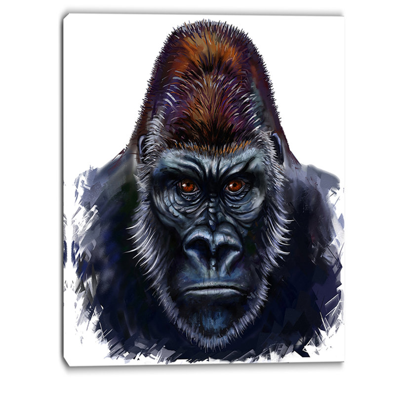 «Animal Gorilla Illustration Animal», reproduction d'art graphique, H 40 po x l 20 po x P 1po, Toile tendue
