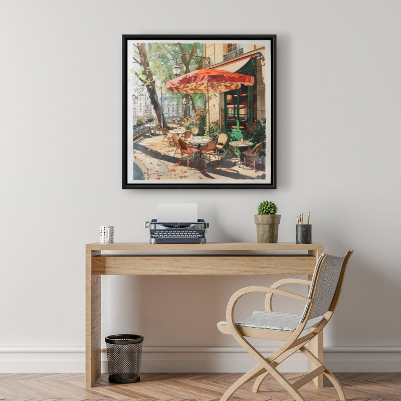 Toile encadrée beige Sunshade pour une décoration intérieure élégante