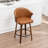 Devault Swivel Upholstered Counter Stool With Wood Frame-1196035699
