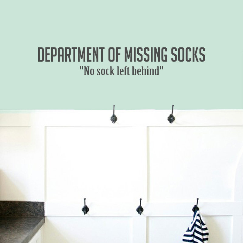Décalcomanie murale ministère du service de socks manquant, Gris foncé