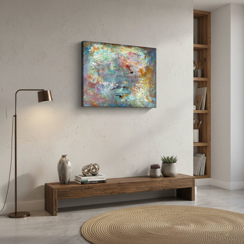 Abstract Colorful Painting On Canvas