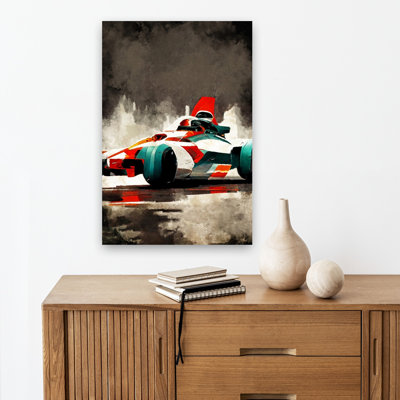 «Vibrant Race Car Action», reproduction d'art murale cheval contemporain