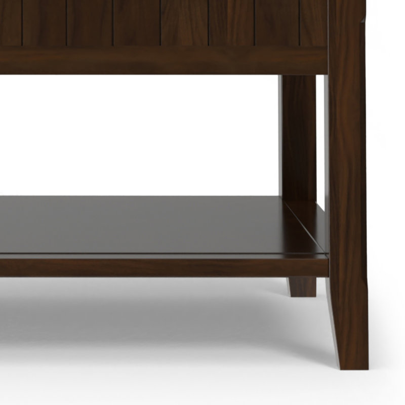 Brunette Brown Wood Lift-Top Coffee Table with Storage