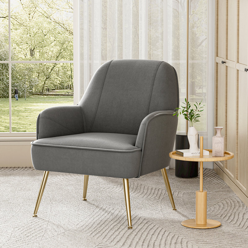 Ebenezer Velvet Armchair, Grey