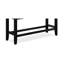Banc en bois massif à hauteur de comptoir rétro - noir anthracite, assise grise, 48 po x 16 po x 25 po, assise en bois de style rectangulaire noir, revêtement