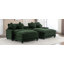 Canapé modulaire en chenille de 111 po avec deux repose-pieds amovibles, deux ports USB, deux porte-gobelets et une grande boîte de rangement pour le salon-731139937