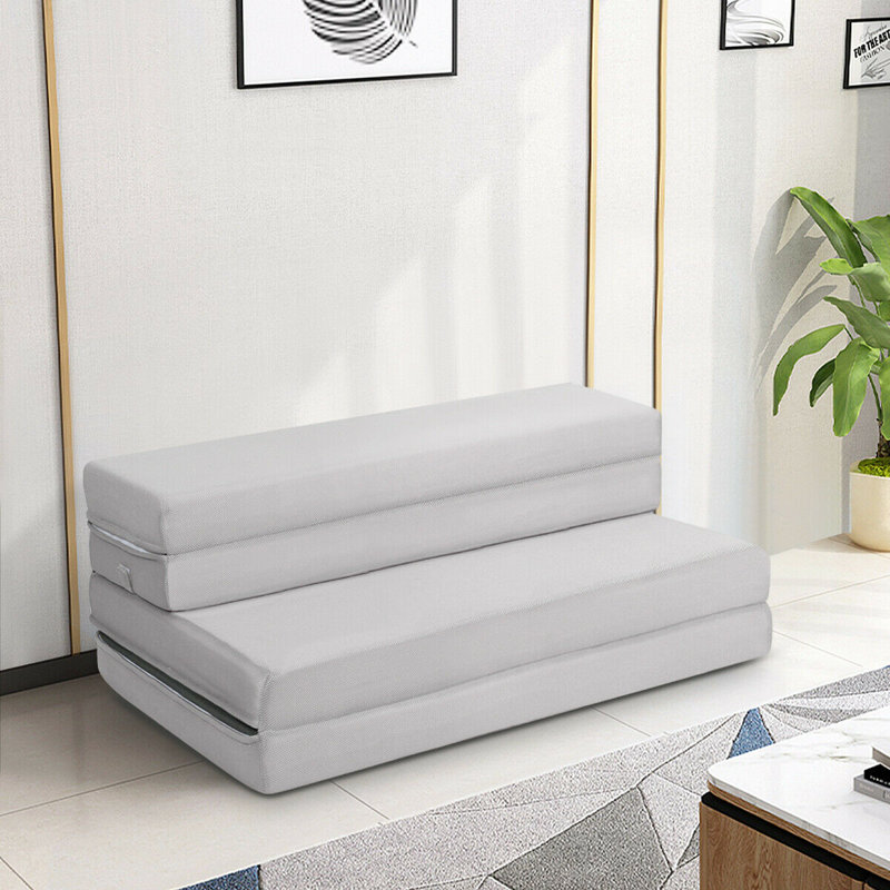 Matelas de futon en mousse à mémoire de forme 4 po Aaru, Simple