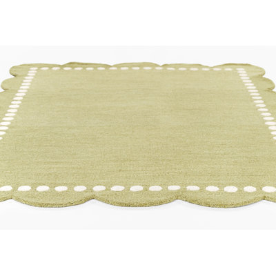 Alcona Hand Tufted Wool Solid Green Area Rug 5' X 7'6"