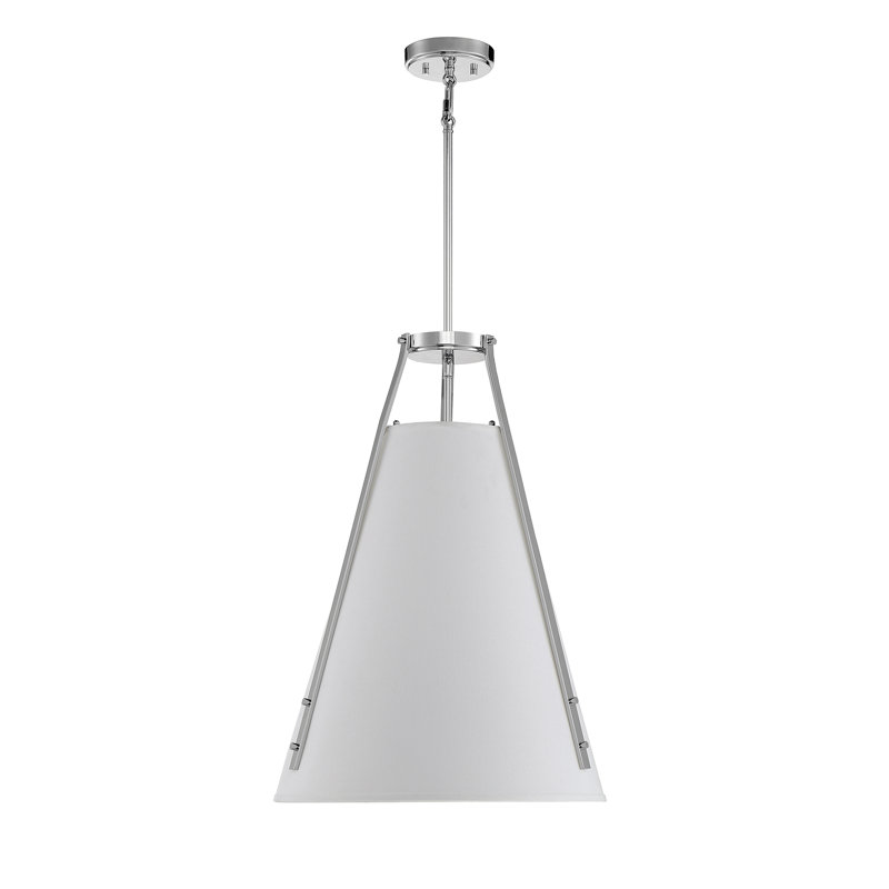 Luminaire suspendu conique simple à 4 lumières Gretel, Nickel poli
