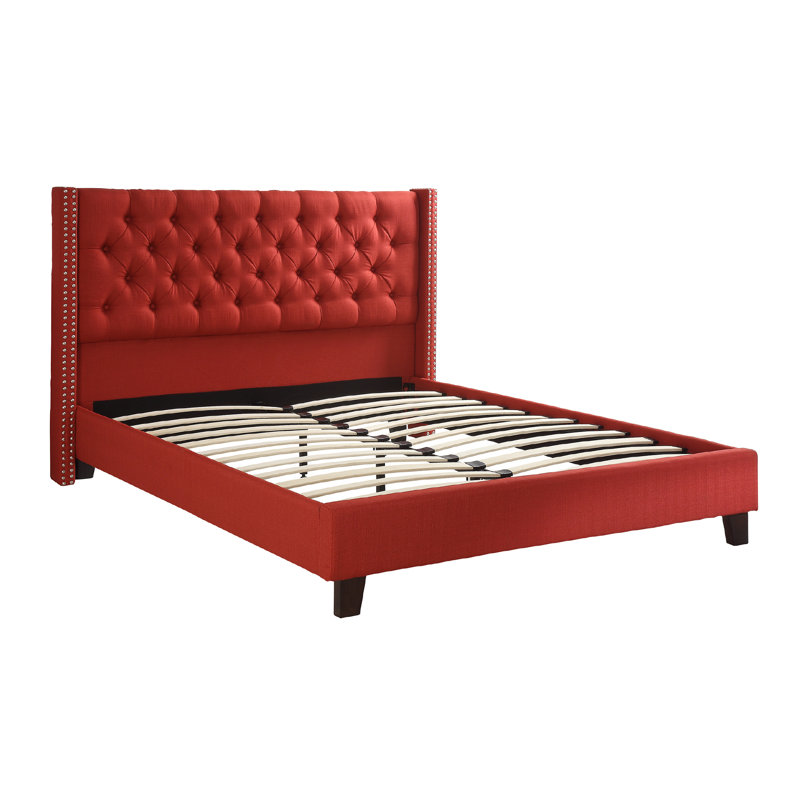 Lit tapissier Antin, Bleu gris, Double